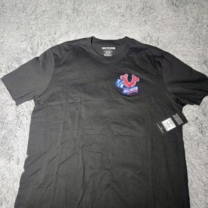 True Religion Men's Short-Sleeve Embroidery Patch T-Shirt, Jet Black, Size Large